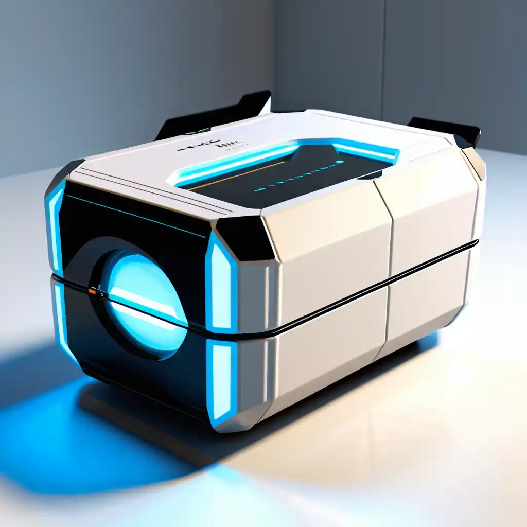 Dispositivo di gravità alieno futuristico su sfondo bianco da studio