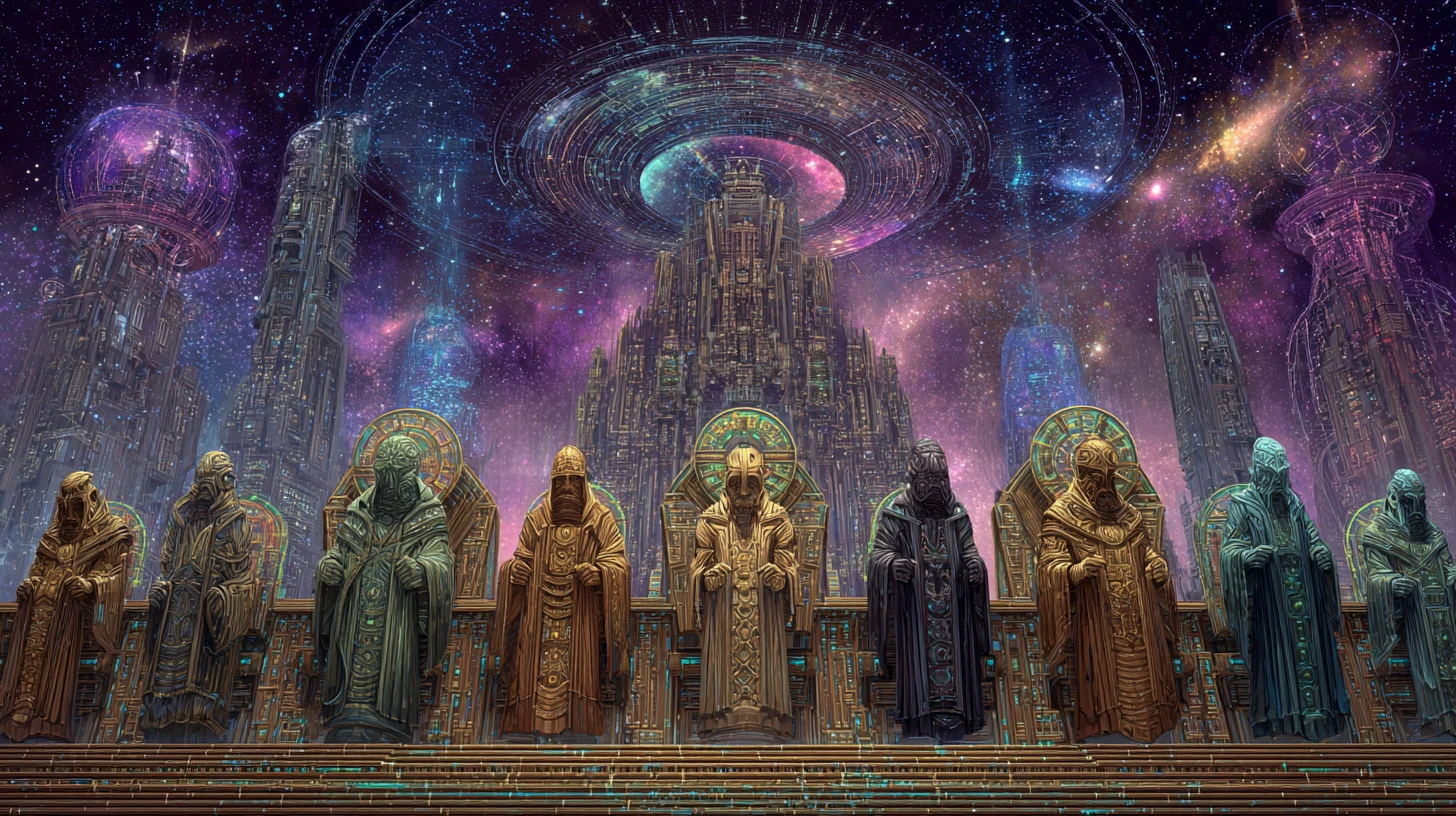 Templo Celestial de Señores Alienígenas en el Espacio Cósmico