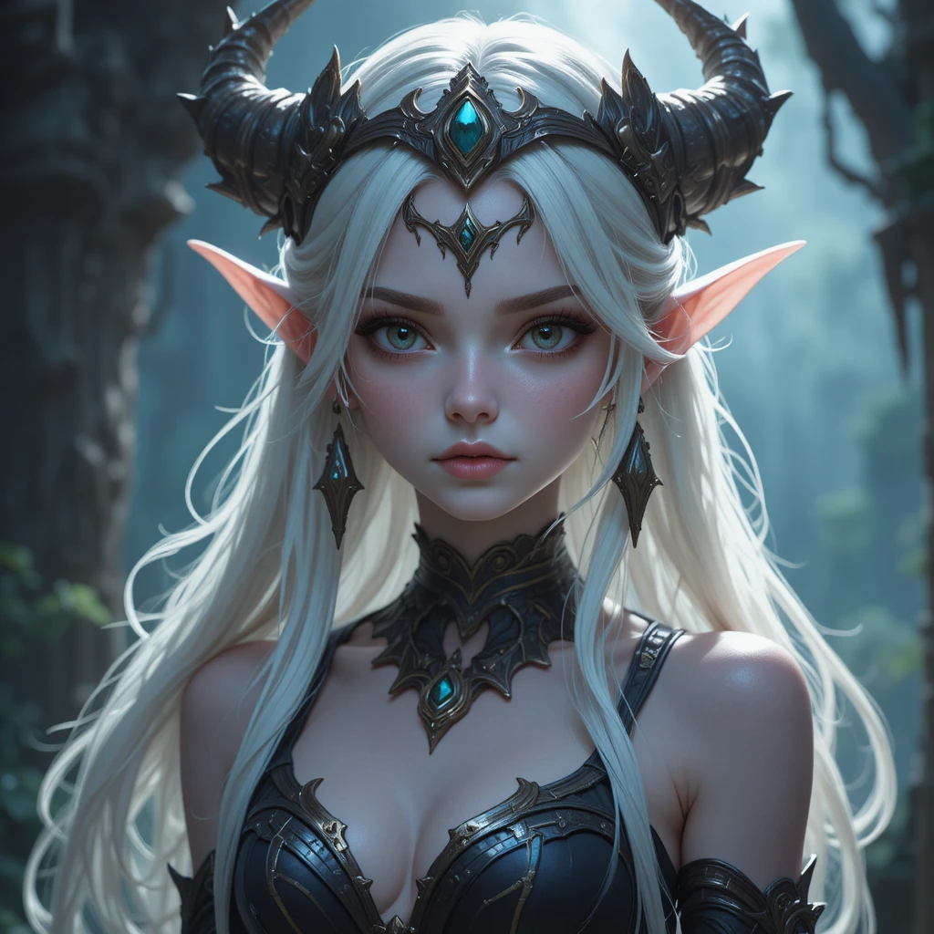 Young ghost princess in a mystical Wakfu fantasy realm