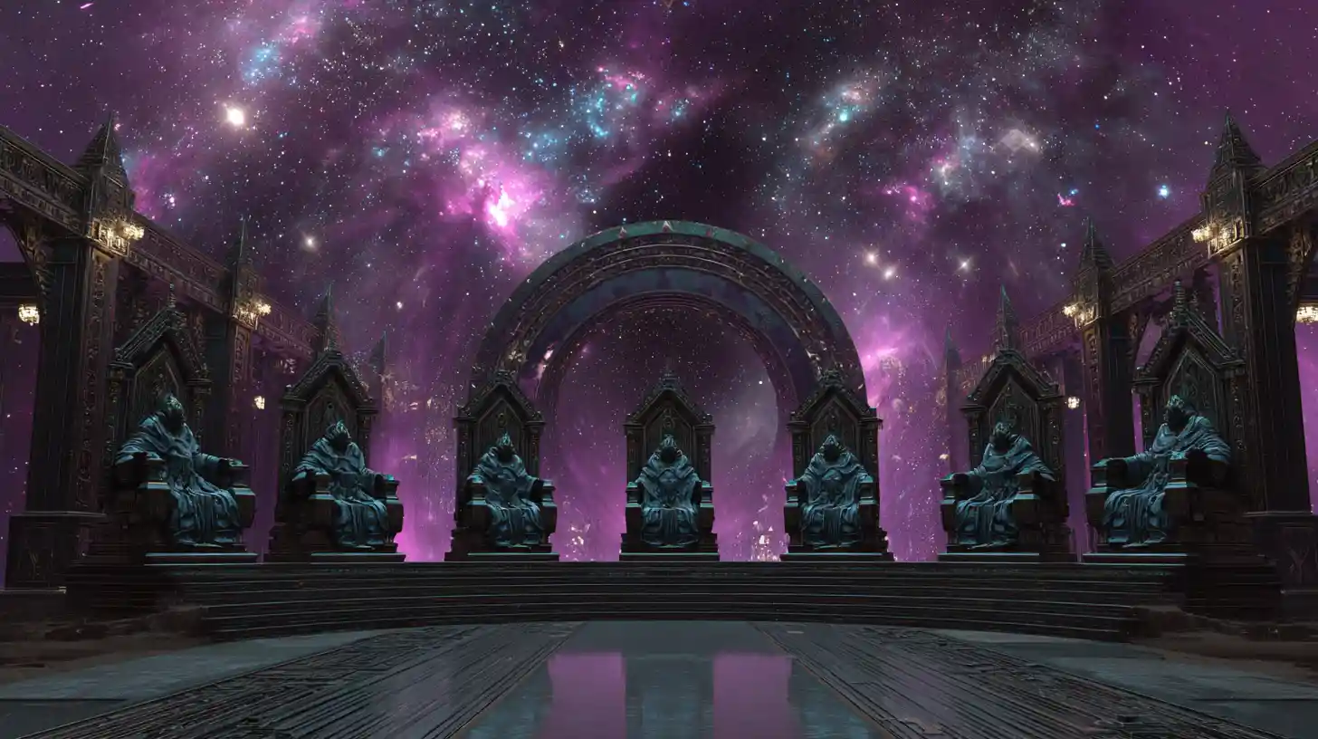 Galactic overlords in a celestial temple of time and space