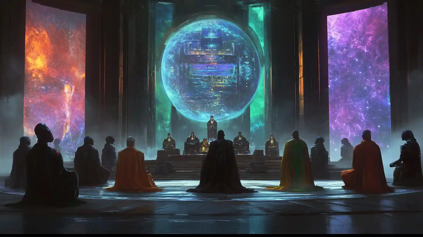 Galactic overlords in a celestial temple of time and space
