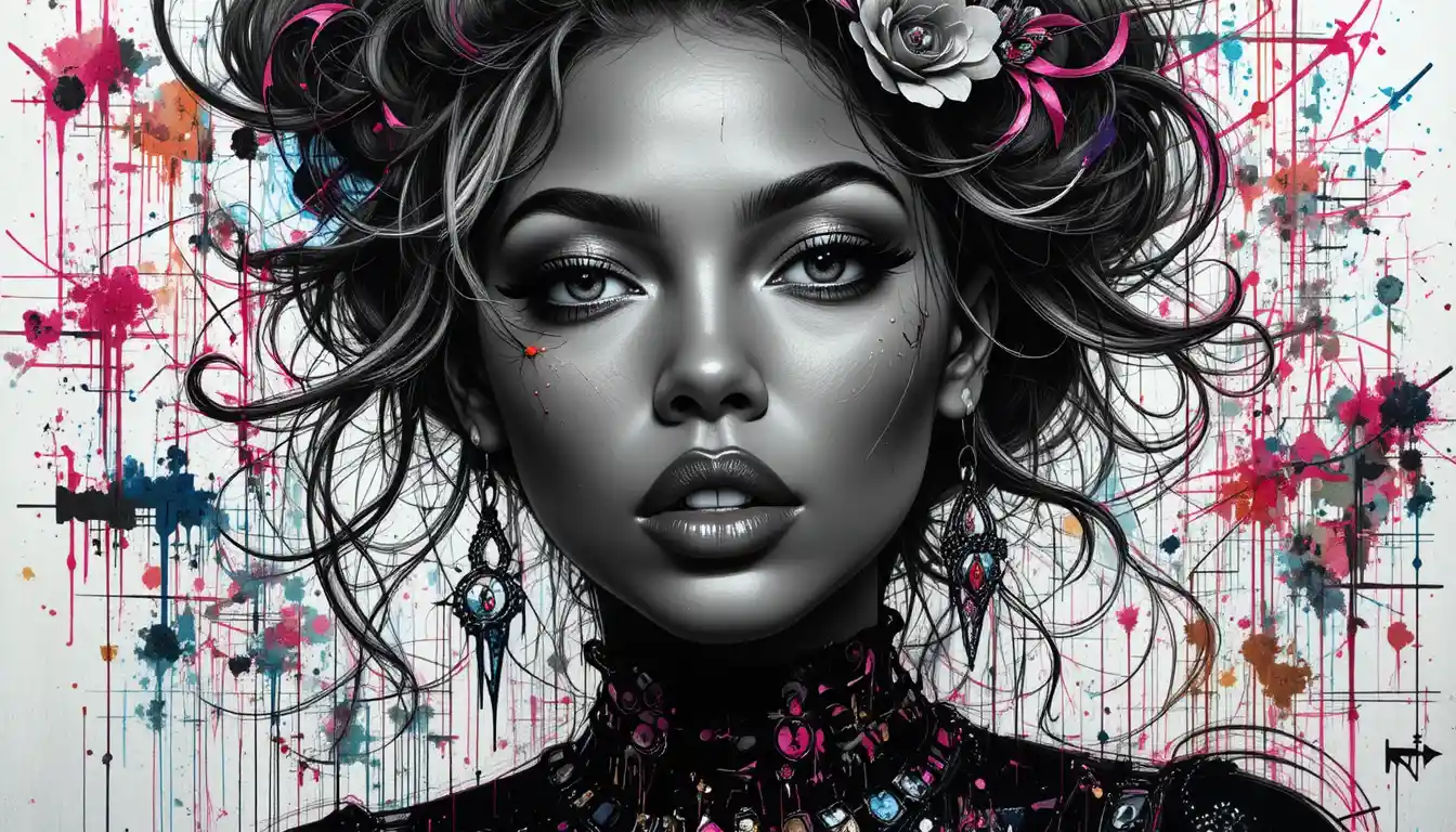 Ritratto cyberpunk al neon di una donna africana fotorealistica