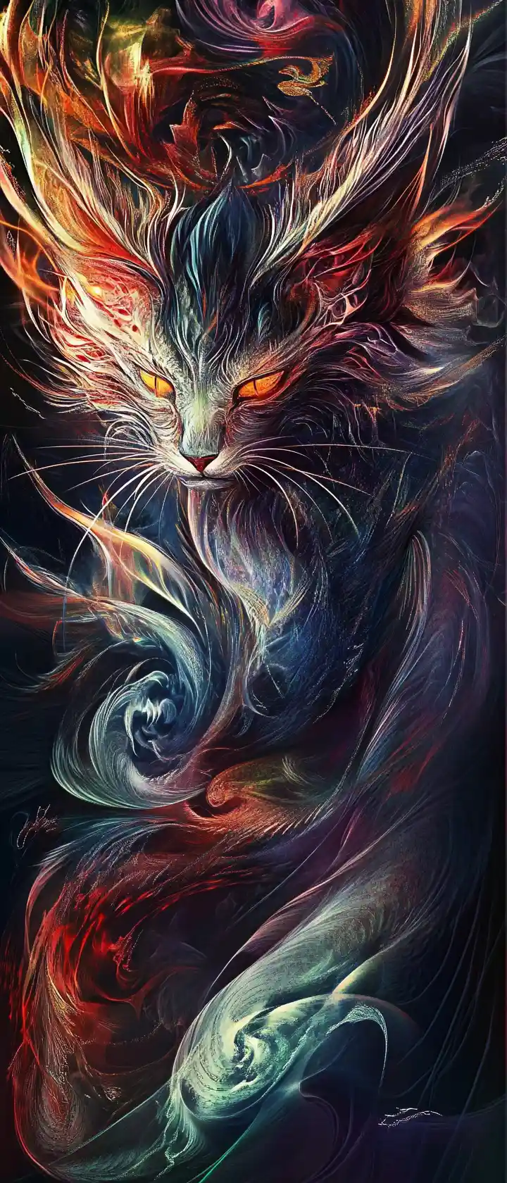 Ilustración surreal y onírica con trazos marcados y tonos oscuros y cálidos