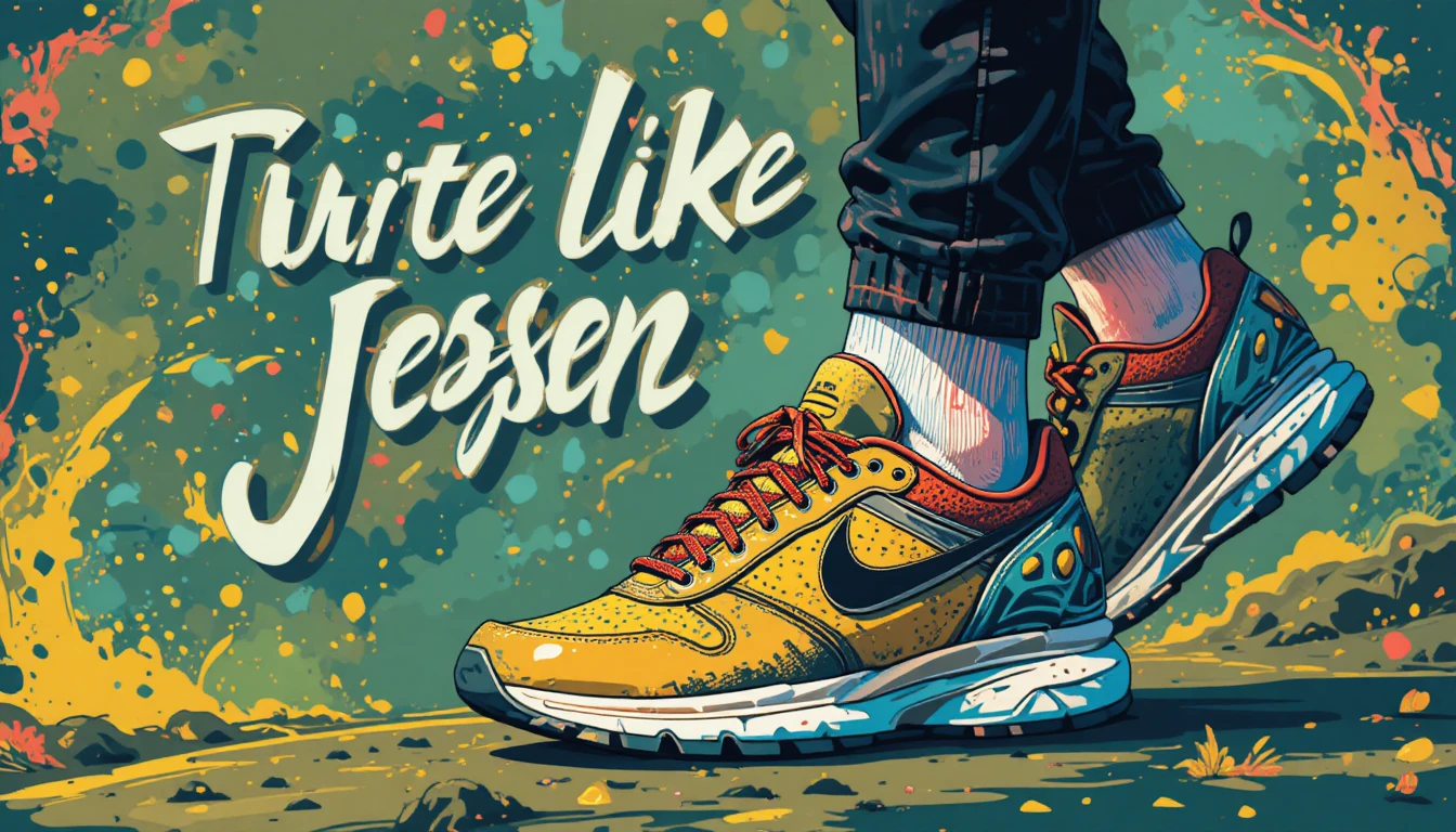 Sneaker da jogging colorate in un vivace design vettoriale