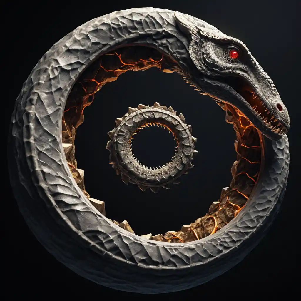 Eternal Ouroboran Loop In A Cosmic Void Of Silence