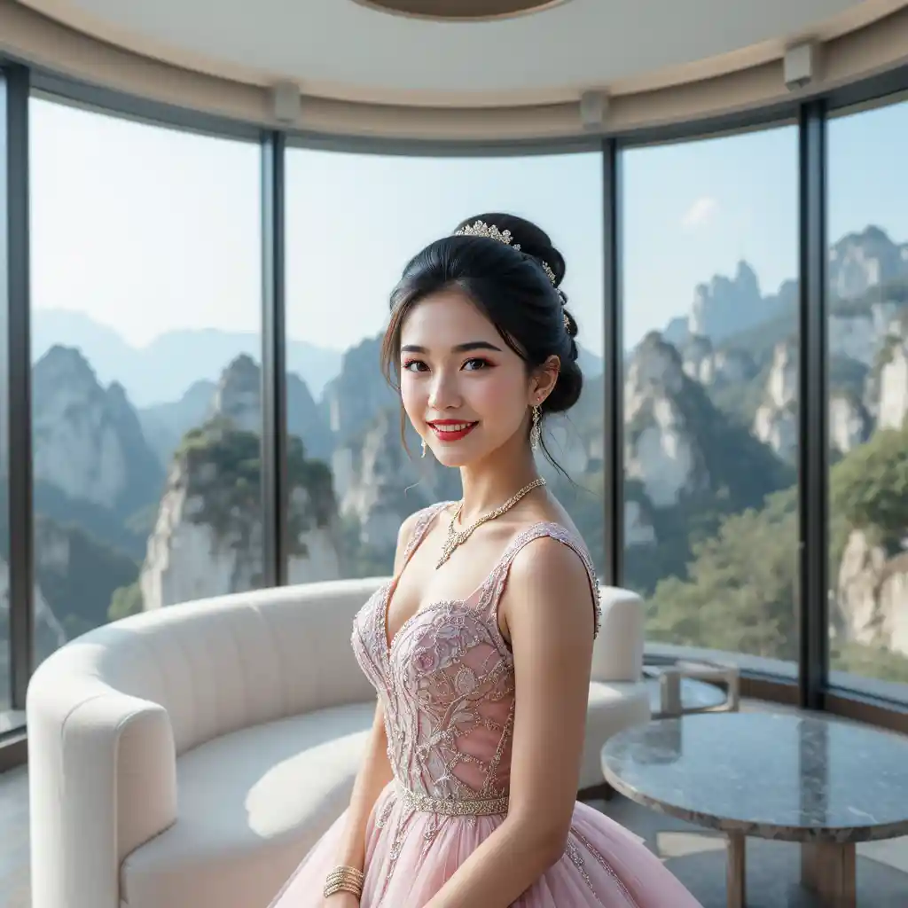 Allegra sposa malese in abito rosa - ritratto nuziale