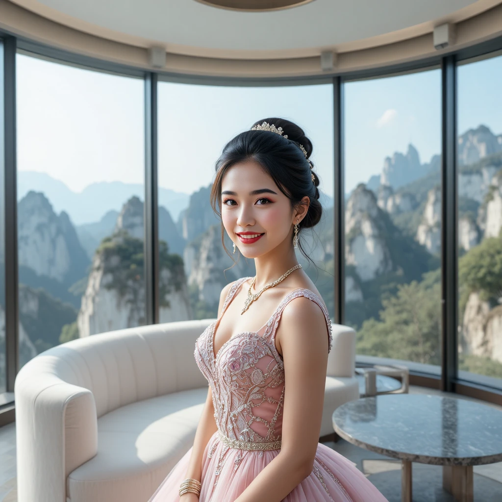 Allegra sposa malese in abito rosa - ritratto nuziale