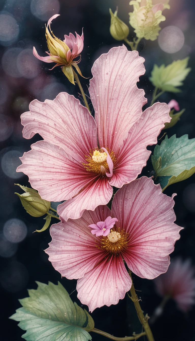 Volantino floreale vettoriale con illustrazione stilizzata di fiori di pisello odoroso