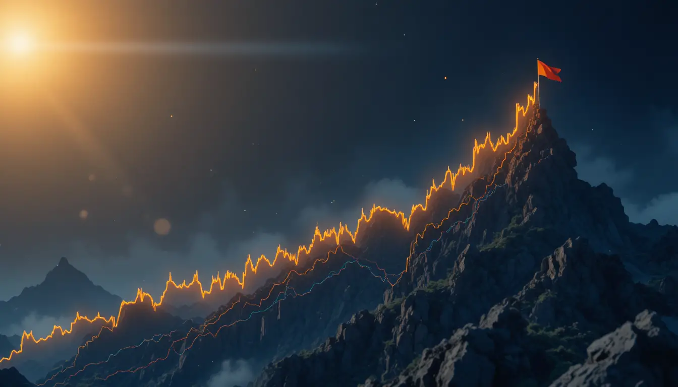Gráfico del precio de Bitcoin en fuerte tendencia alcista