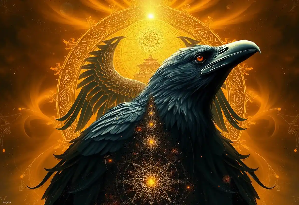 Mystical light figure at the threshold of a cosmic realm