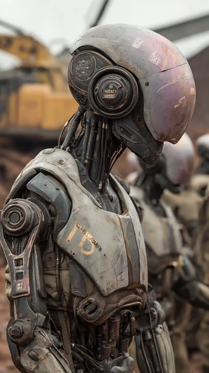 Realistic close up of enslaved workers behind steel bars