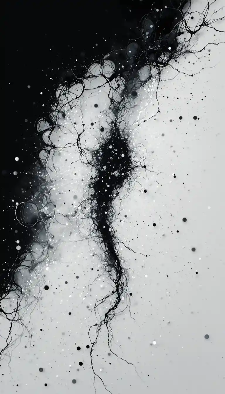 Disegno minimalista luminoso in primo piano su sfondo scuro