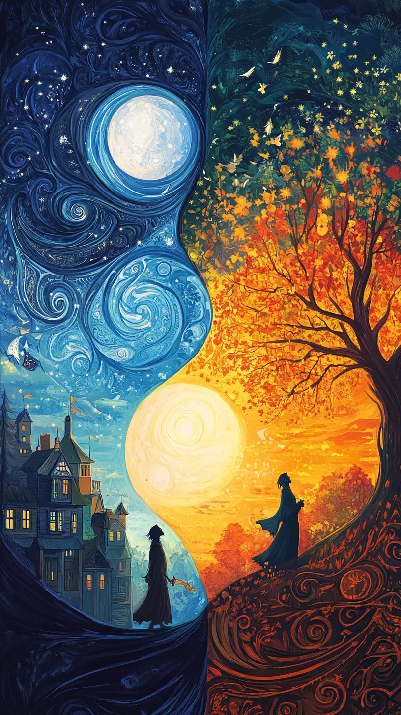 Sciamano Mistico nel Mondo a Spirale di Luna e Sole