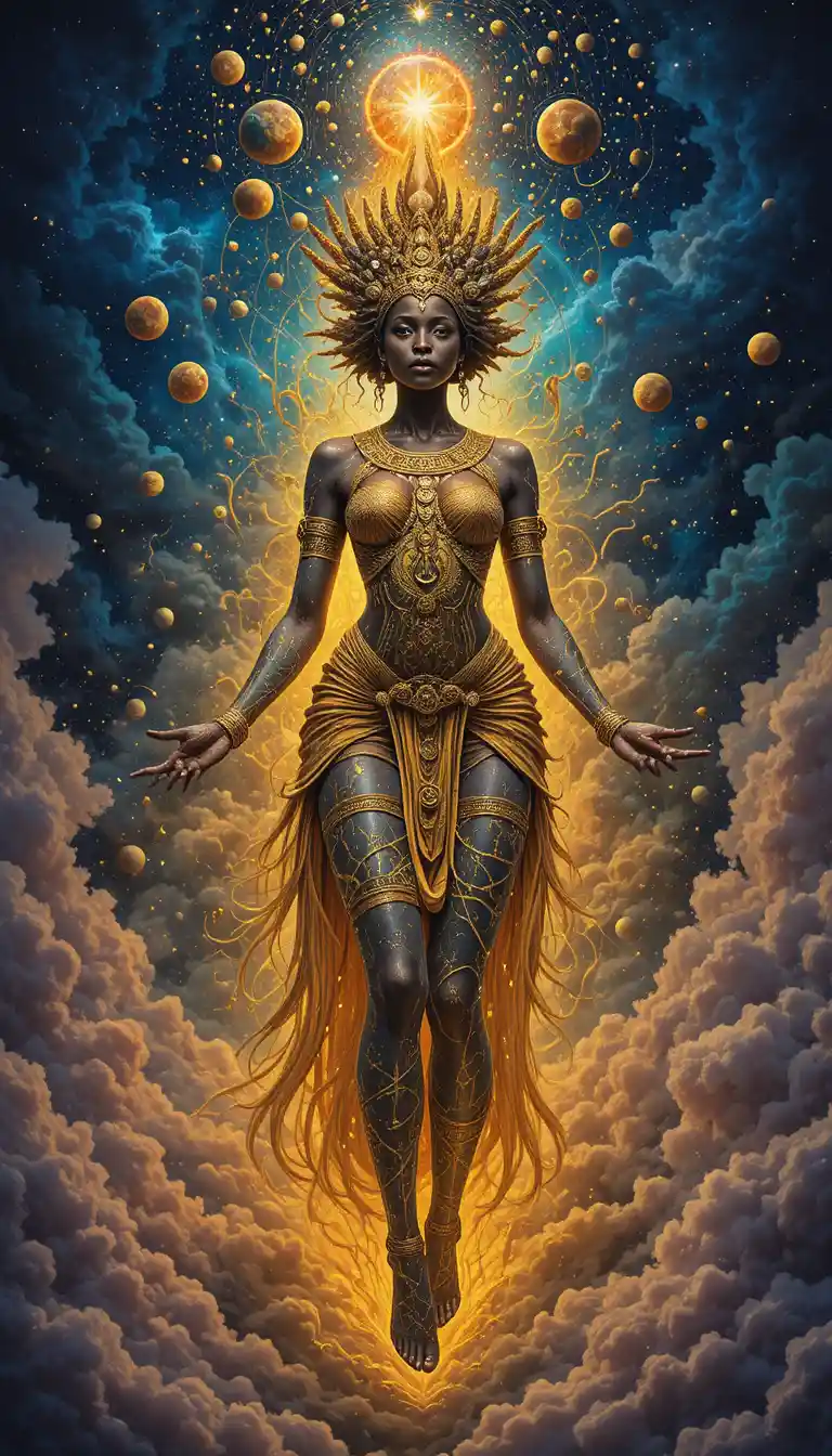 從旋轉星雲中現身的宇宙非洲女神