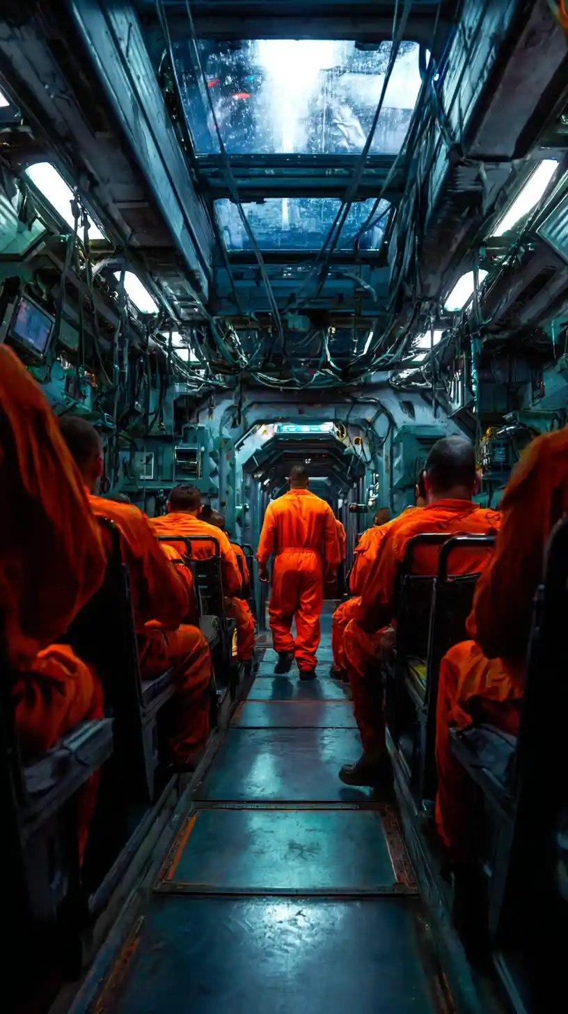 Latino prisoners inside a crowded Mexican prison cell
