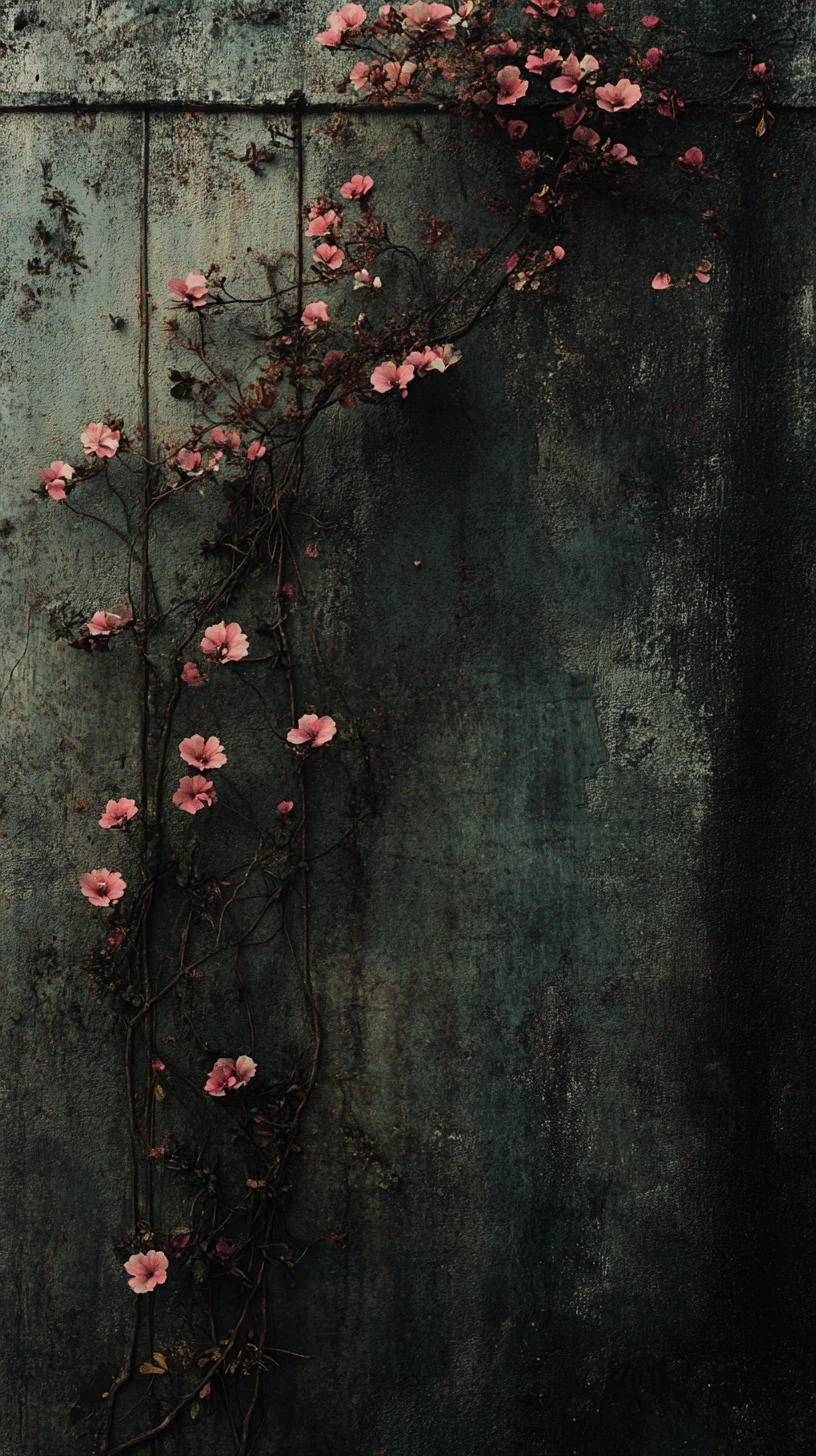 Climbing flowers on a squared garden structure with empty space
