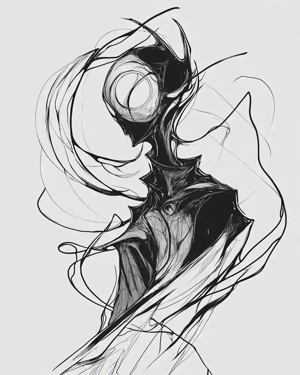 Boceto conceptual de personaje de grafiti para marca de streetwear