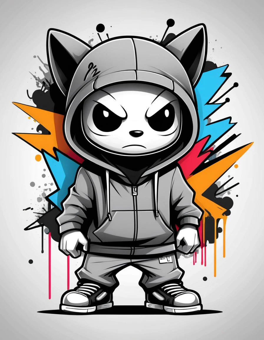 Schizzo concettuale di personaggio graffiti per brand moderno di streetwear