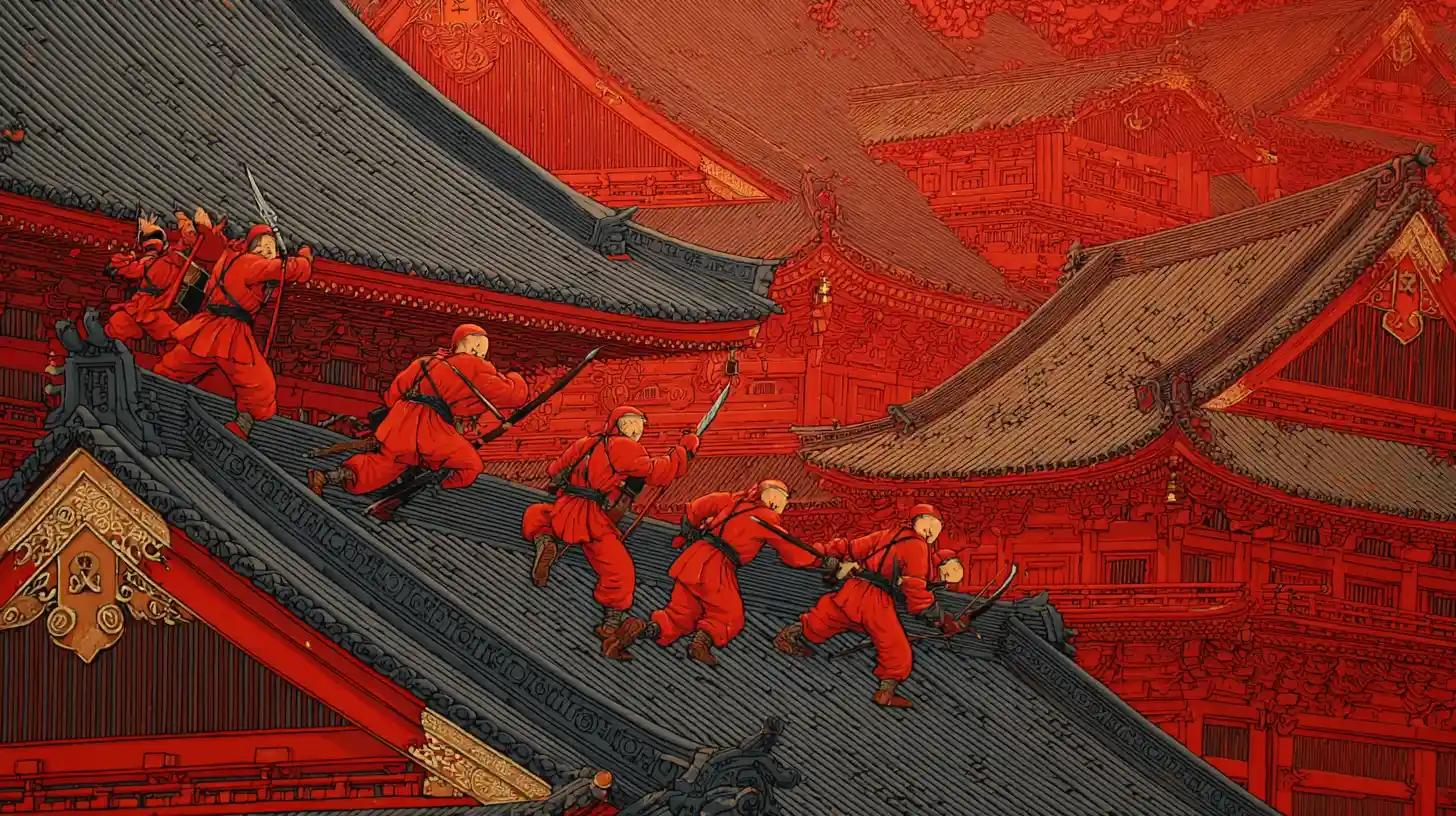 Ninjas In Red Leaping Across New York Rooftops At Night