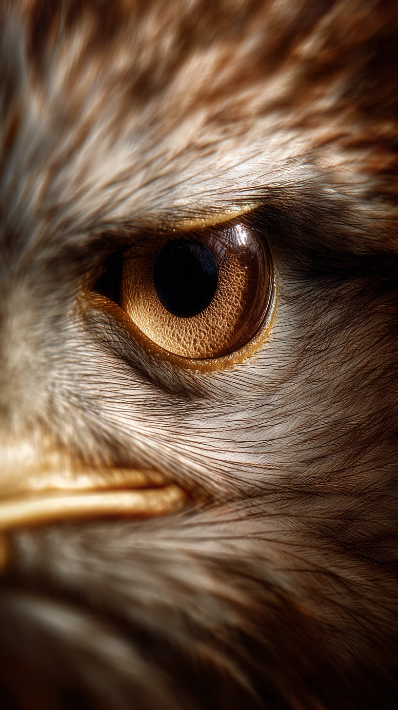Vista fotográfica en primer plano de un ojo de águila afilado