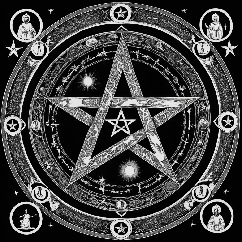 Simbolo occulto del pentagramma dell’anima umana in evoluzione