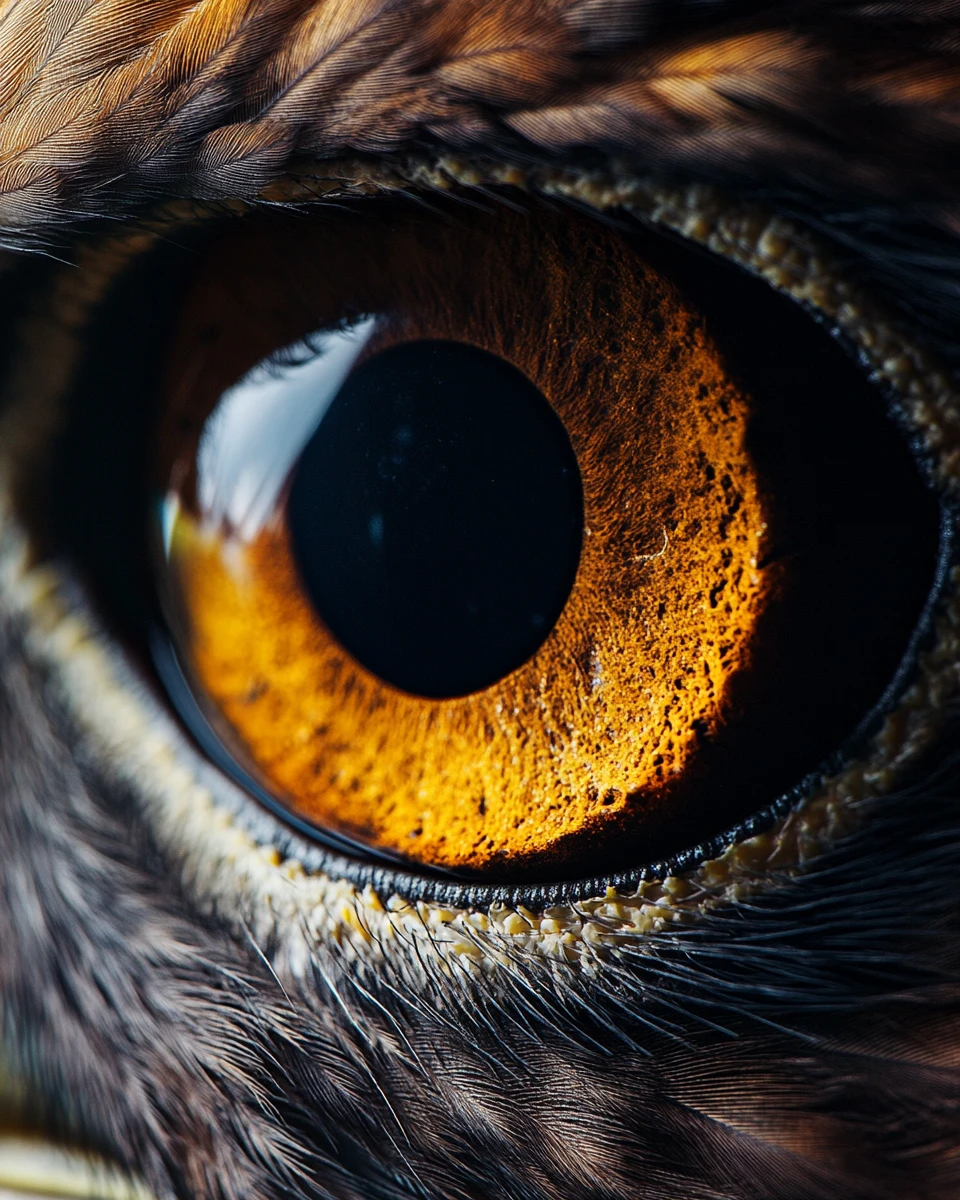 Close up eagle eye in natural history style photography