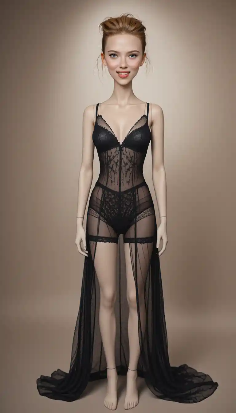 Portrait de mode boudoir d’une femme en lingerie noire en dentelle