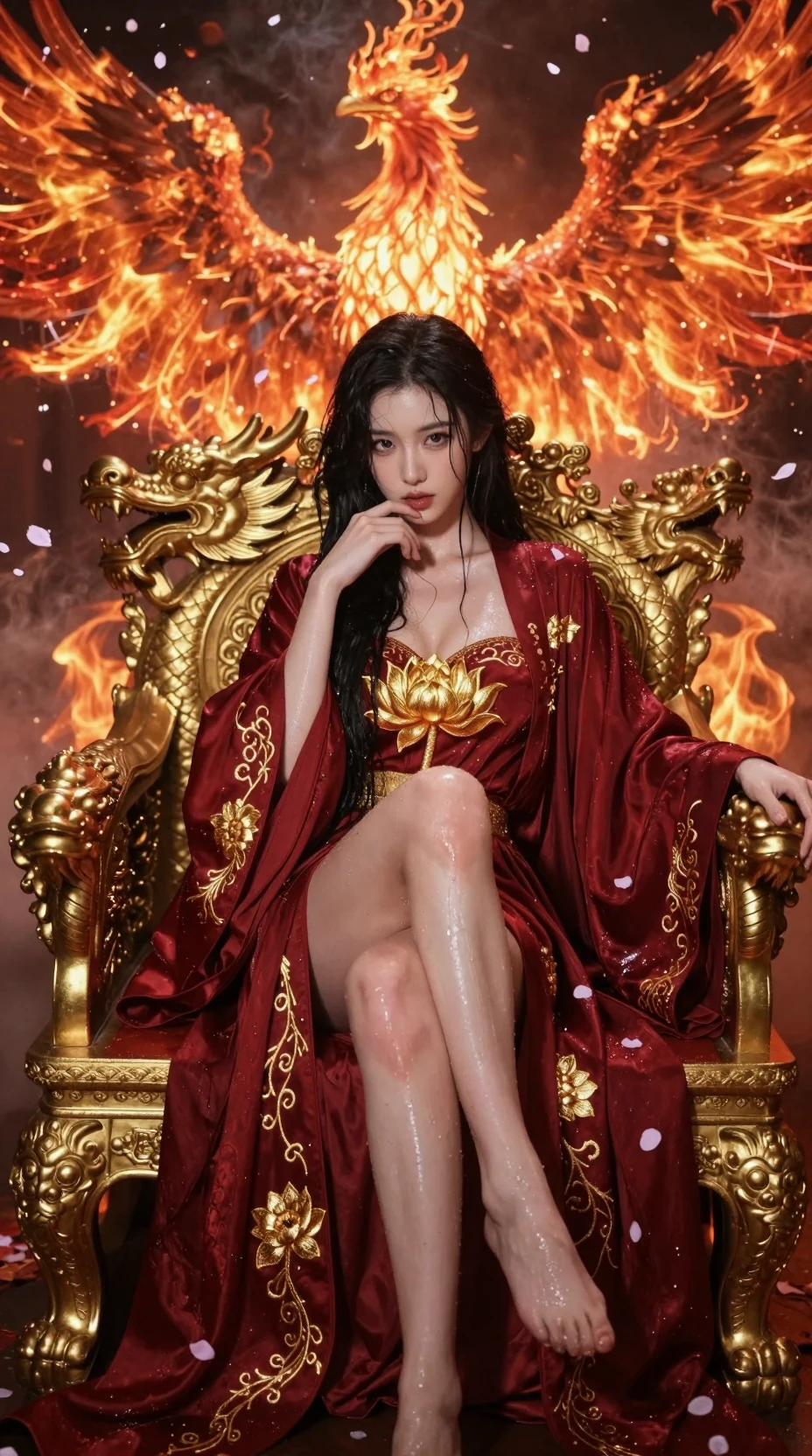Imperatrice dell'Asia orientale su un trono di drago dorato