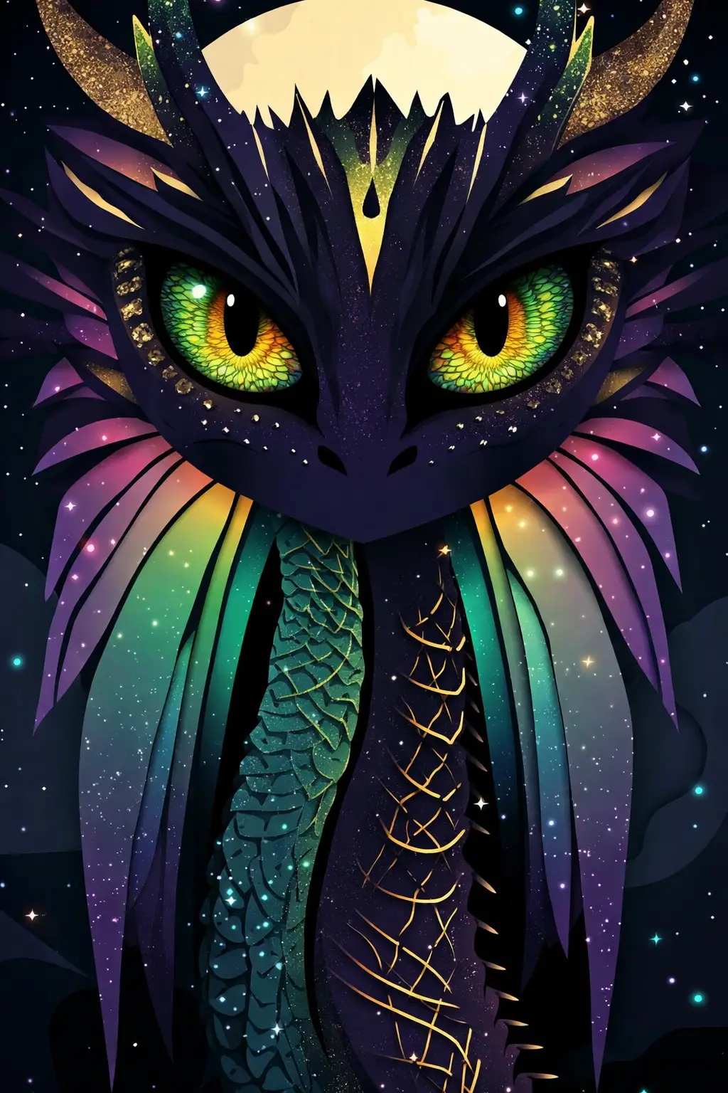 細緻的龍眼與銳利黑色縱向瞳孔