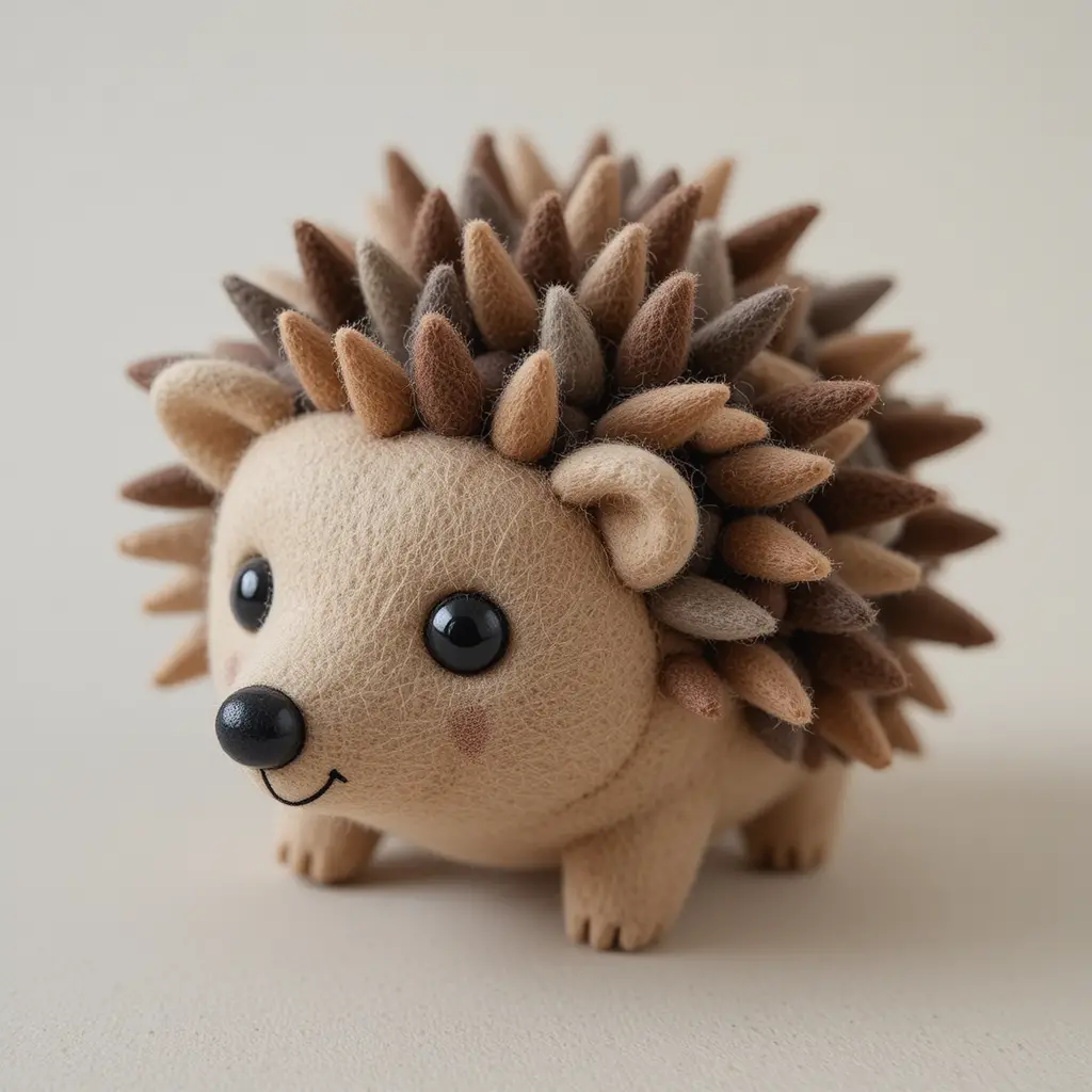 Adorable Felt Hedgehog Toy With Soft Textured Spines