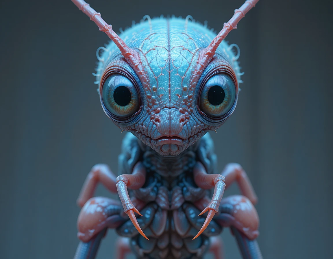 Criatura artrópode alienígena colorida em ilustração digital onírica