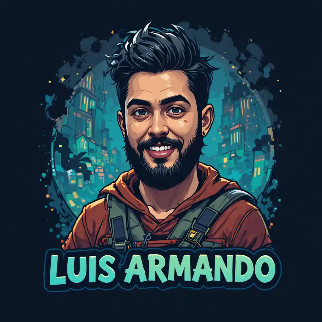 Luis Armando という名前のカラフルなスクールロゴデザイン