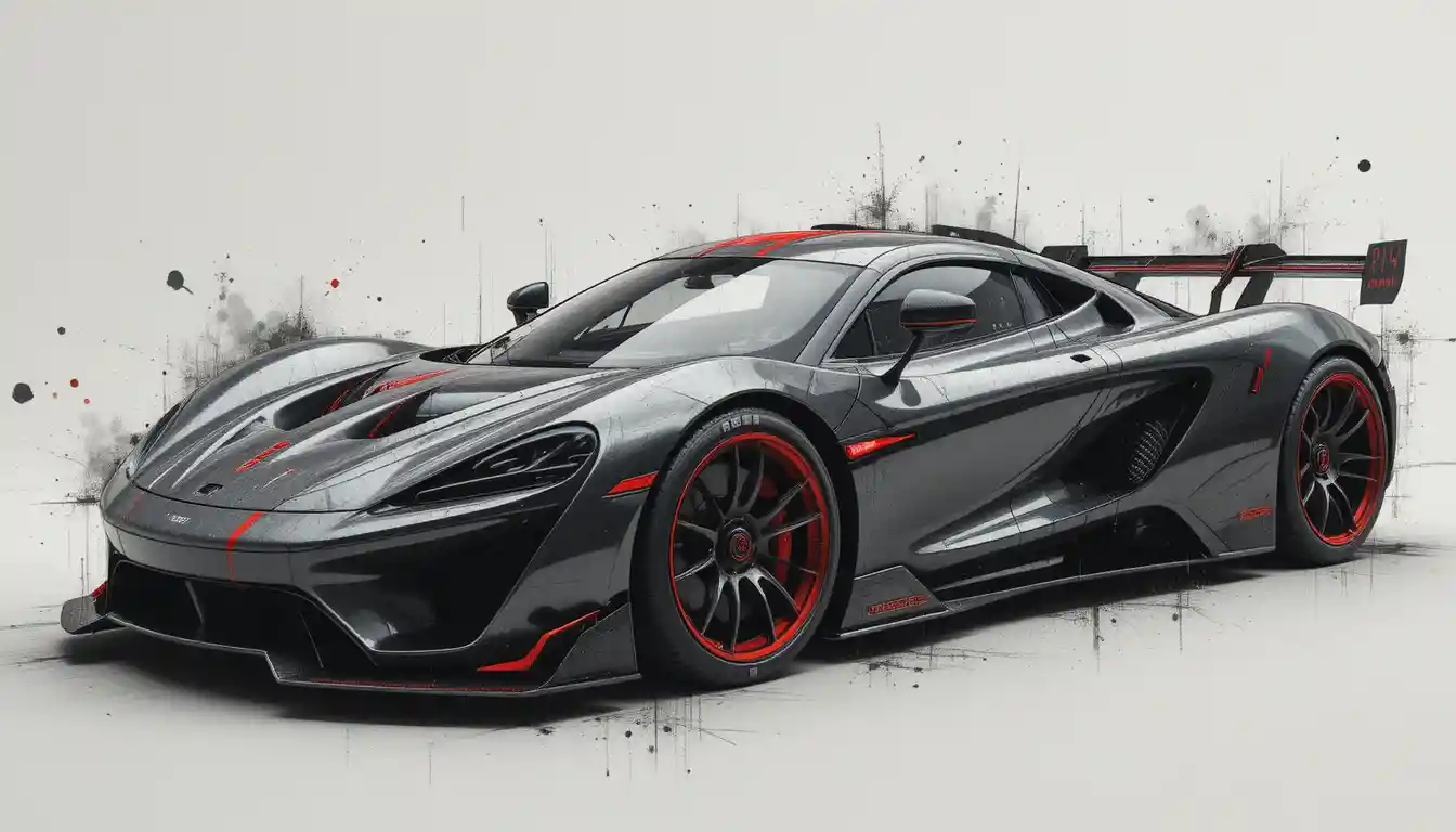 Graphite hypercar concept with bold red performance accents