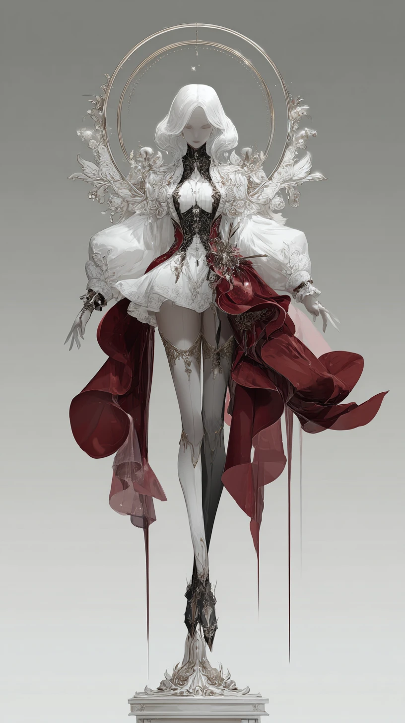 Elegant female figure formed from blood and mirrors