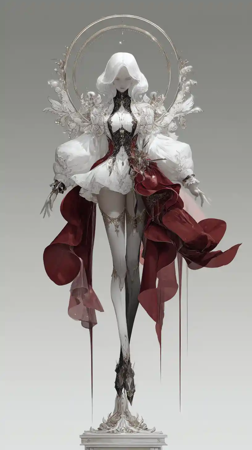 Elegant female figure formed from blood and mirrors