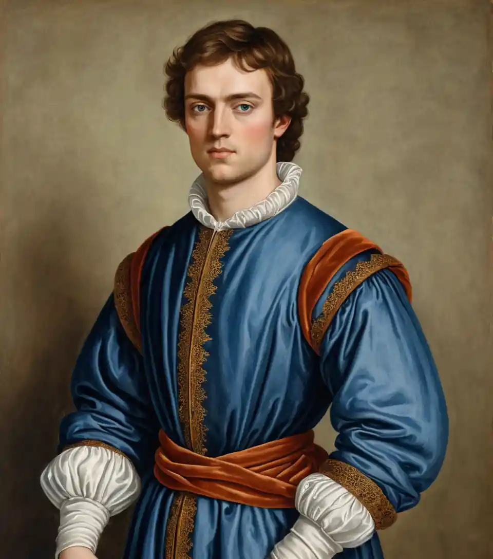 Renaissance portrait of a young British man in noble attire