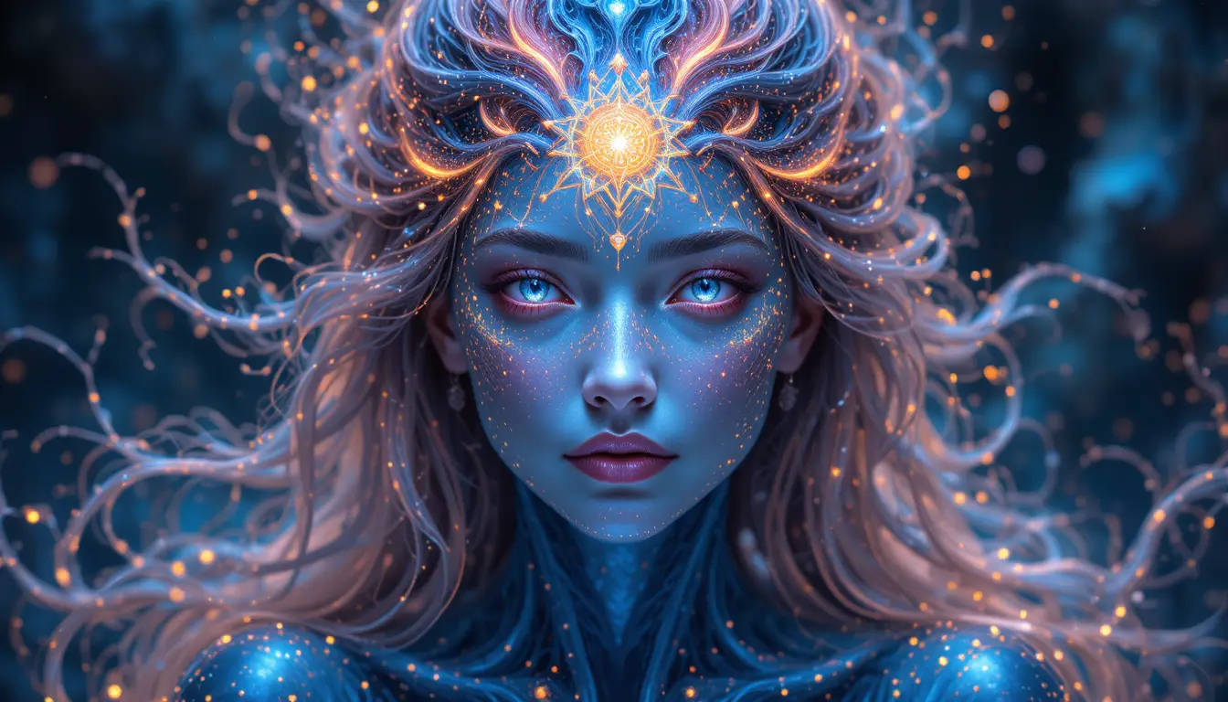 Retrato celestial tecido de luz das estrelas e nebulosas luminosas