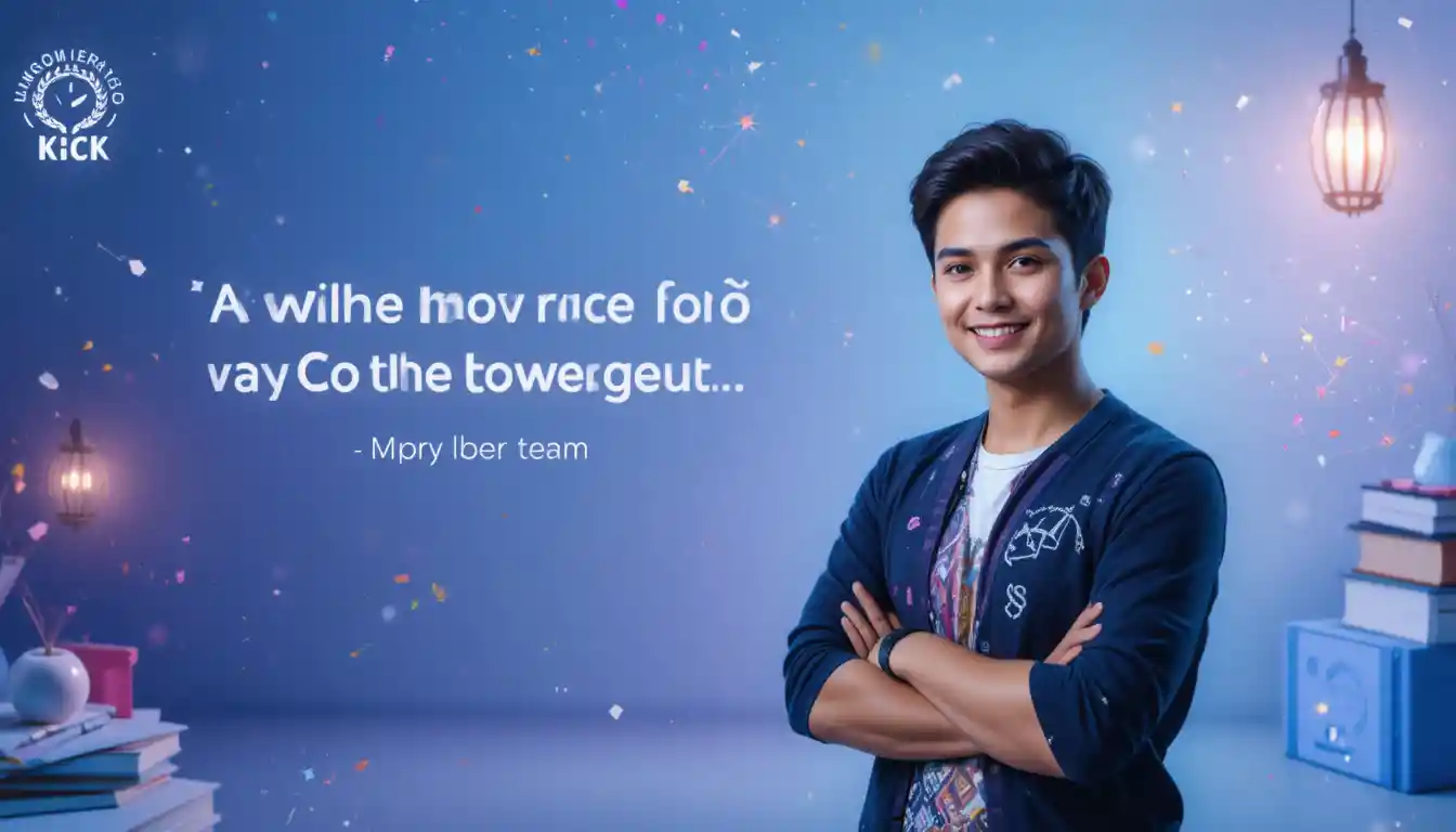 Motivated student banner with clean gradient education design