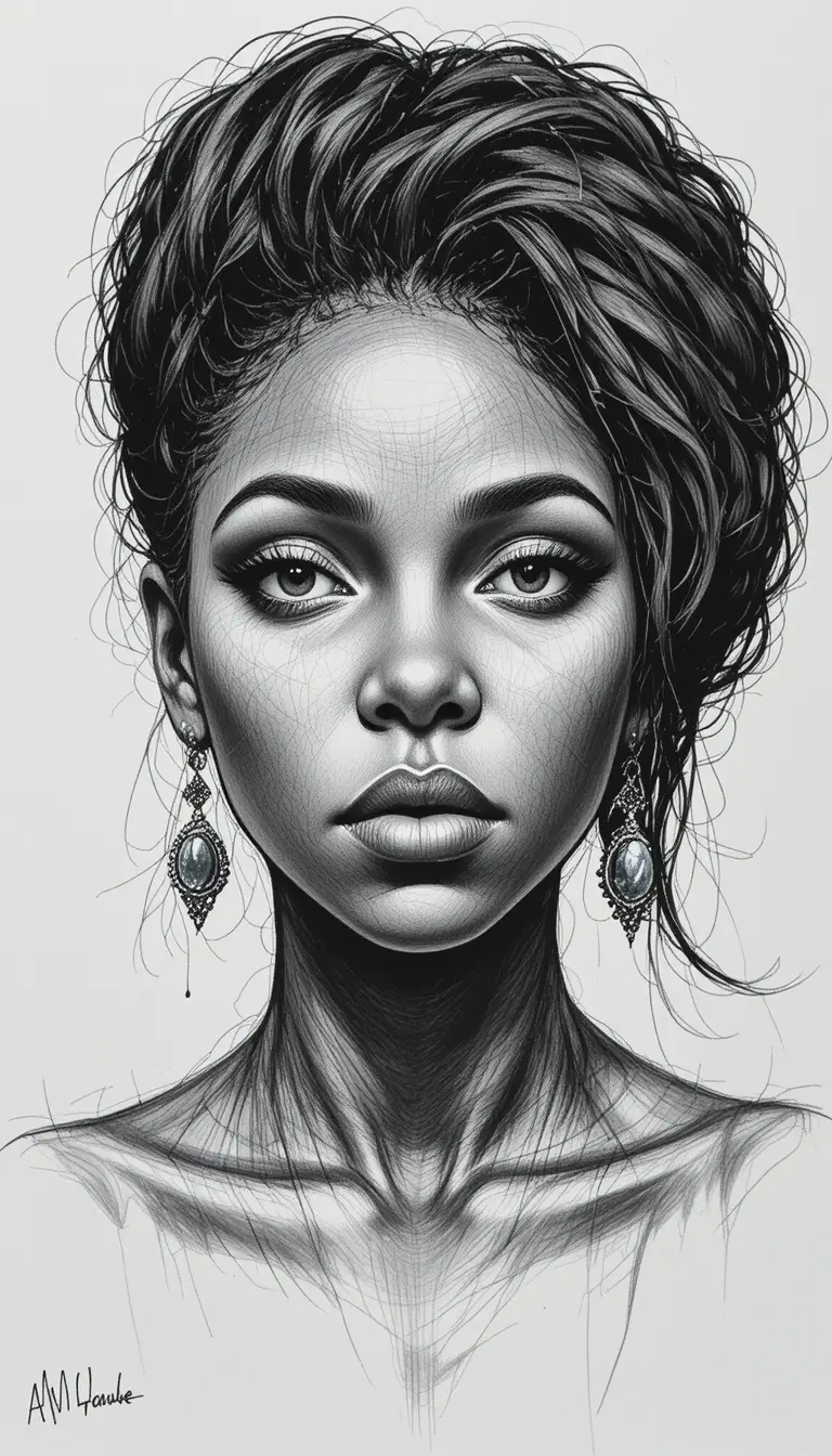 Retrato dramático en claroscuro de una mujer negra con rastas