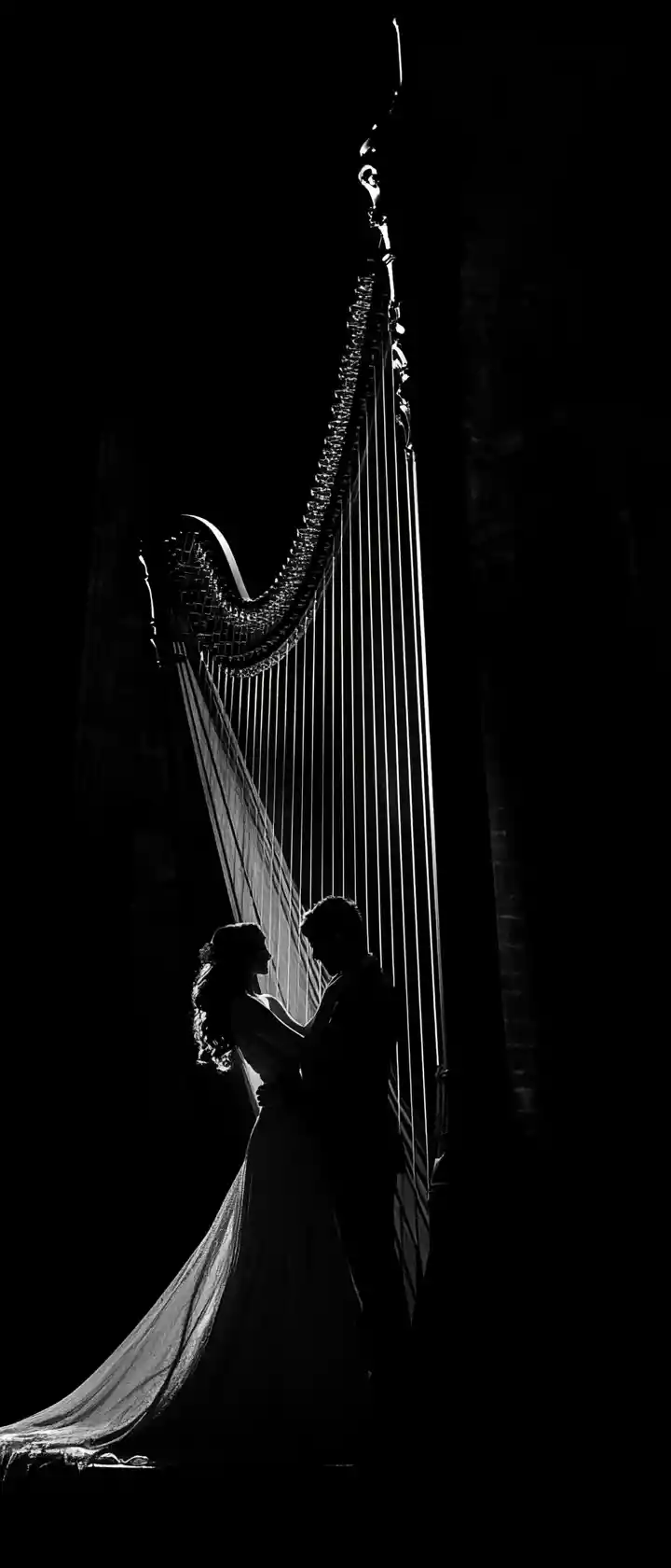 Epica scena orchestrale medievale con atmosfera di matrimonio reale