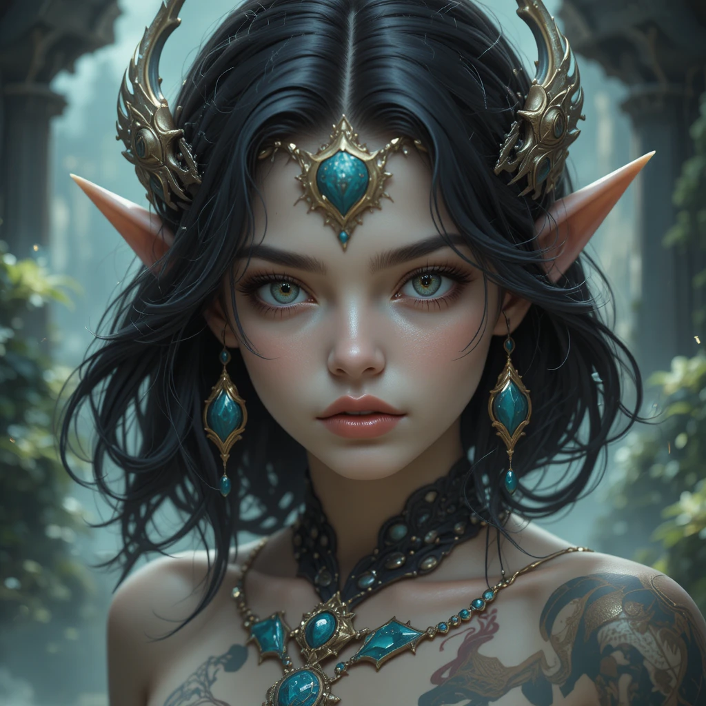 Giovane principessa sirena in un mistico mondo fantasy sottomarino