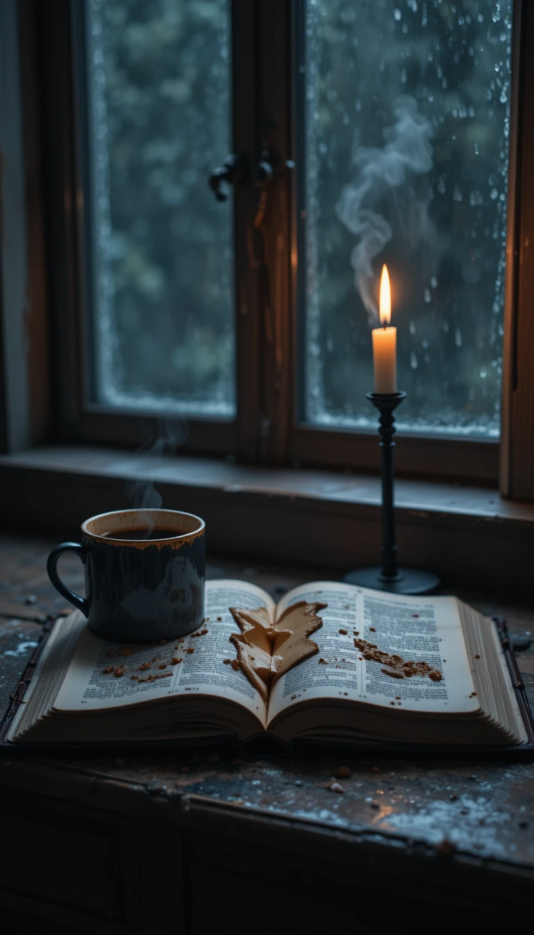 Escritorio de devoción matutina silenciosa con Biblia y vela