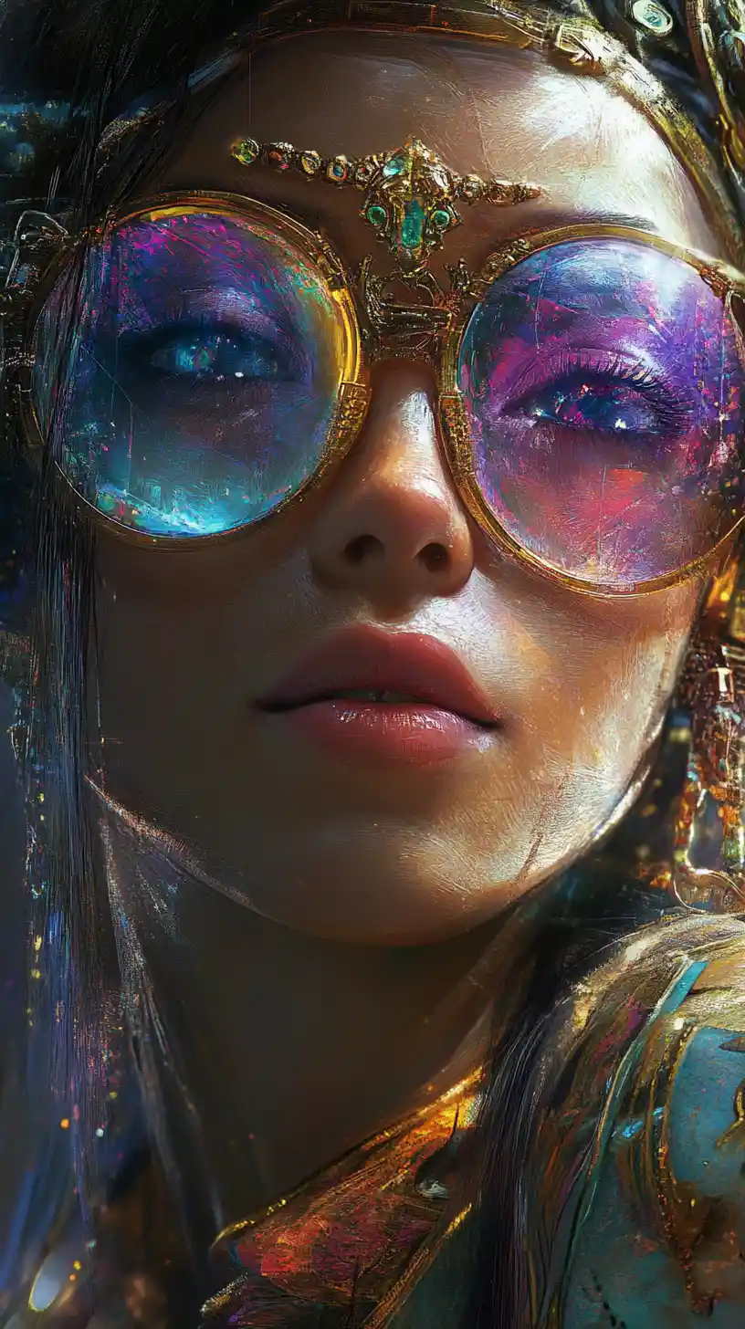Diva futurista de ficção científica com traços de desenho animado marcantes