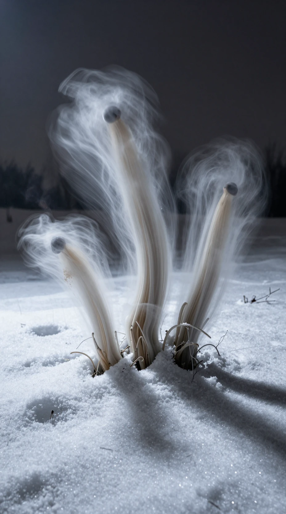 空靈白雪蔓延在荒蕪夢境般的地景上