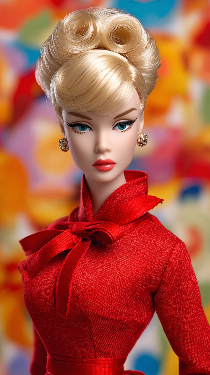 Elegant 1950s woman portrait with serene vintage beauty
