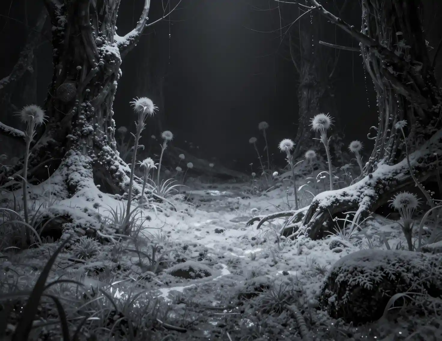 Crescita mistica che si diffonde come neve in terre desolate