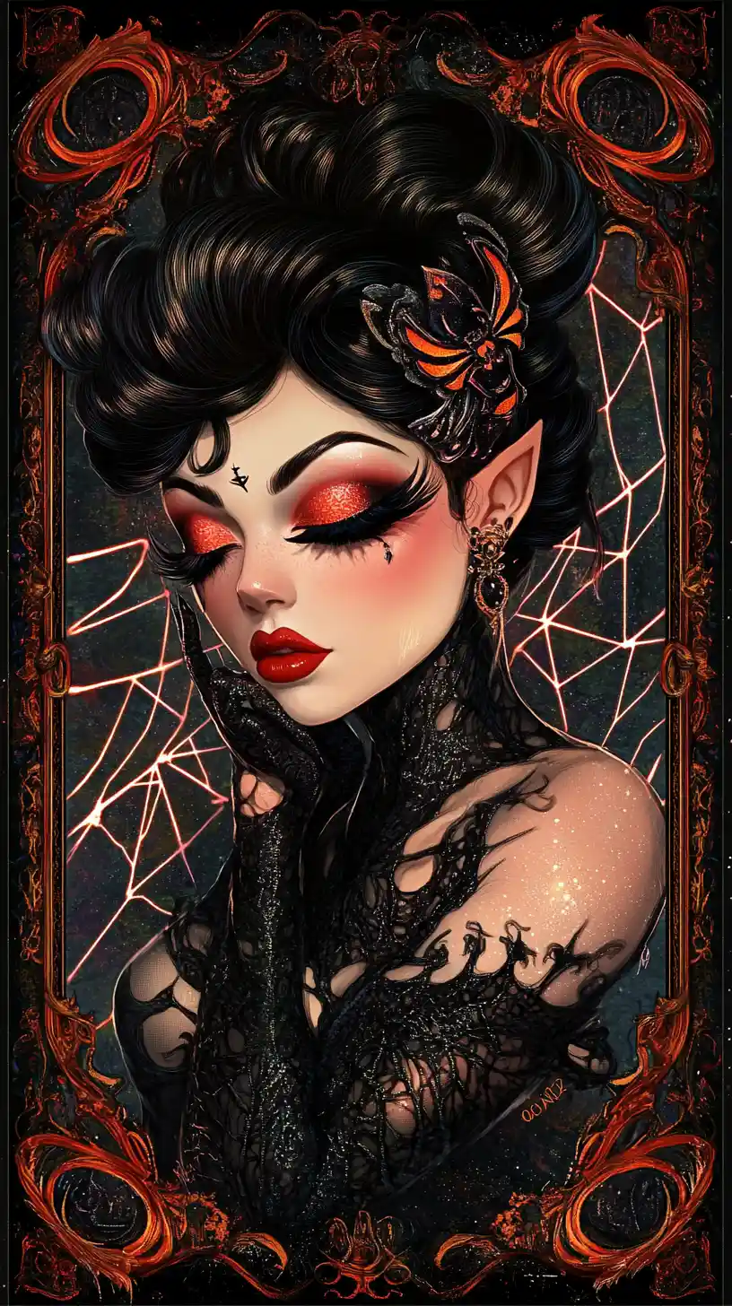 Glamorous Spider Diva With Enchanted Glowing Webs