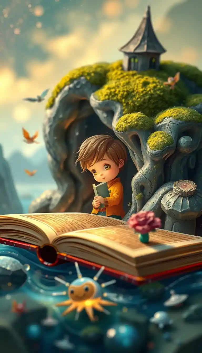 Whimsical fairy tale world in a serene digital painting