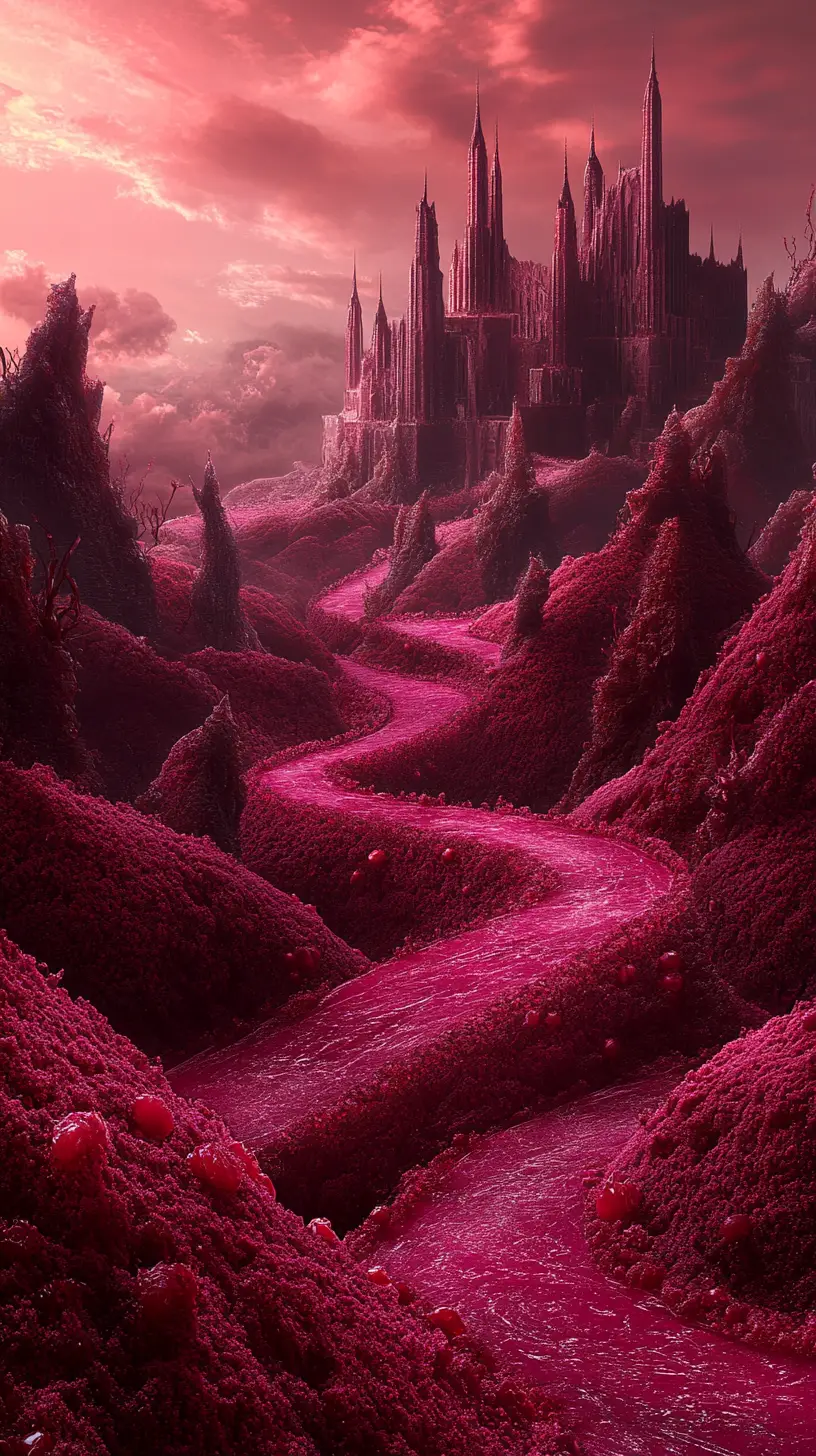 Gothic Dessert Hills In An Enchanted Fantasy Landscape