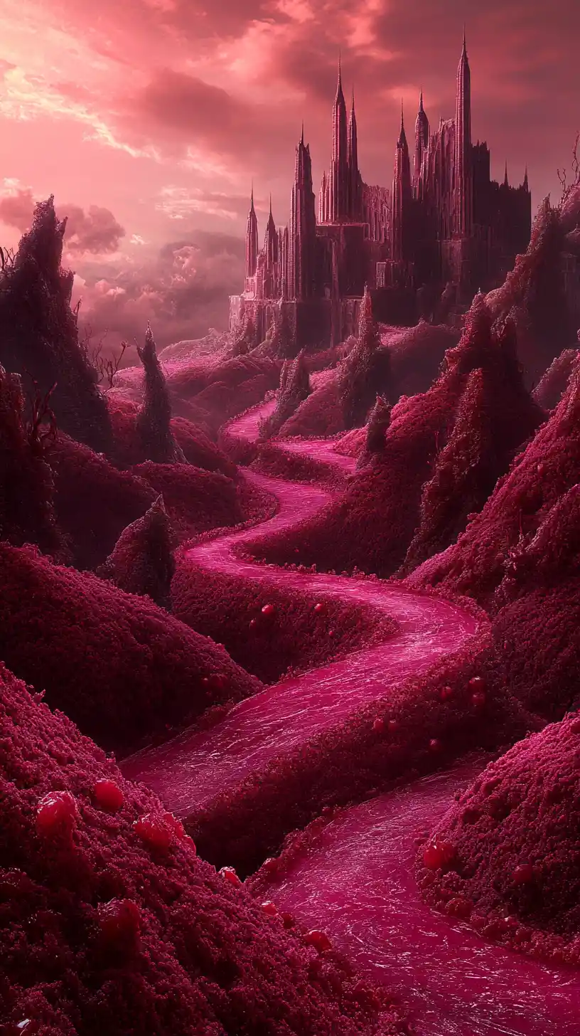 Gothic Dessert Hills In An Enchanted Fantasy Landscape